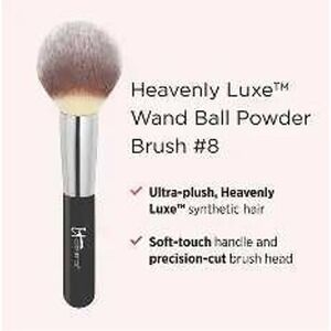 IT Cosmetics Heavenly Luxe Wand Ball Powder Brush 8 Black Silver‎ Synthetic Hair